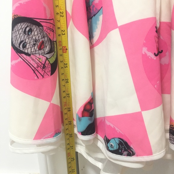 Pink Pussycat Pattern Grid Cosplay Casual Dress Women’s Size Small Sleeveless - Picture 6 of 6